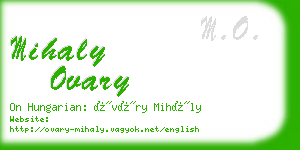 mihaly ovary business card